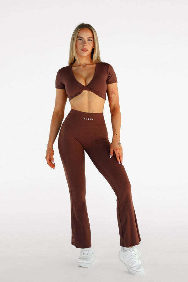 LEGÍNY FLARE MOVE HIGH-WAIST SCRUNCH ELIME BROWN