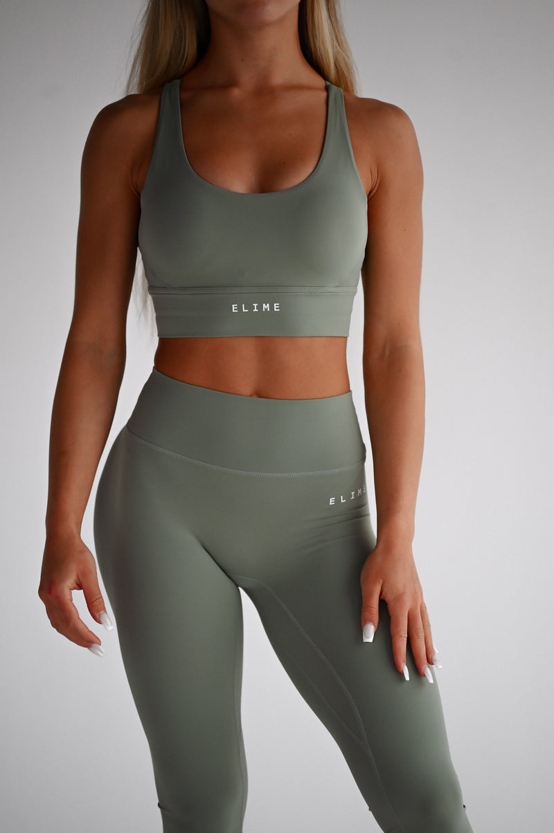 PURE BALANCE ELIME LIGHT KHAKI ŠPORTOVÁ PODPRSENKA