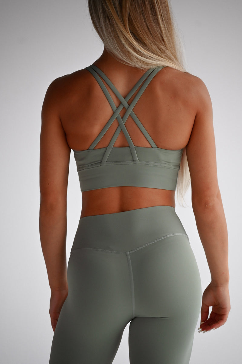 PURE BALANCE ELIME LIGHT KHAKI ŠPORTOVÁ PODPRSENKA