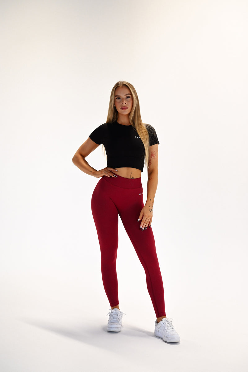 BEZŠVOVÉ LEGÍNY ELIME WAIST-RUNIQUE - BORDO