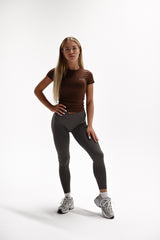 BEZŠVOVÉ LEGÍNY ELIME V-PUSH UP LIFT - DARK GREY