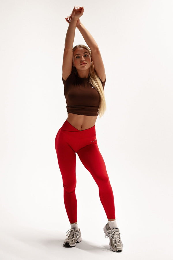 BEZŠVOVÉ LEGÍNY ELIME V-PUSH UP LIFT - RED