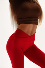 BEZŠVOVÉ LEGÍNY ELIME V-PUSH UP LIFT - RED