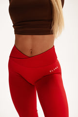 BEZŠVOVÉ LEGÍNY ELIME V-PUSH UP LIFT - RED