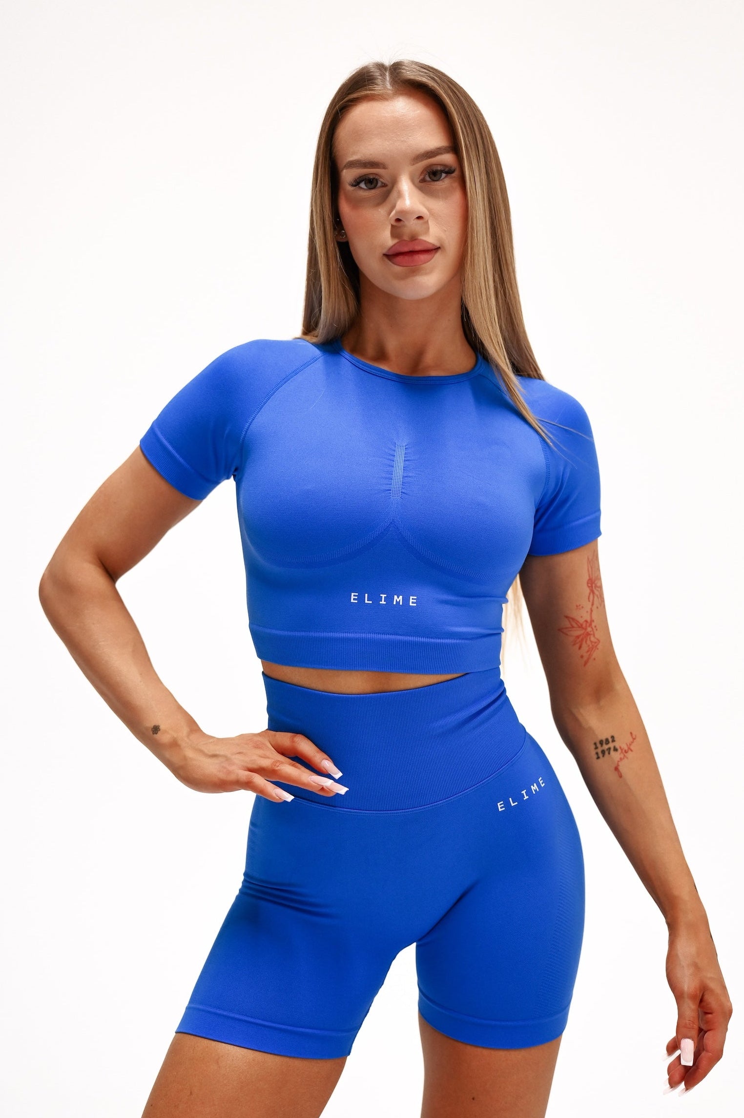 TOP S KRÁTKYM RUKÁVOM ELIME ULTIMATE KRÁĽOVSKÁ MODRÁ – Elime Wear