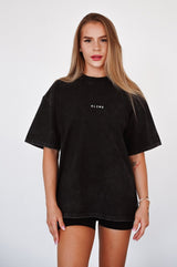 ELIME WASHED PREMIUM HEAVY OVERSIZE TRIČKO - BLACK