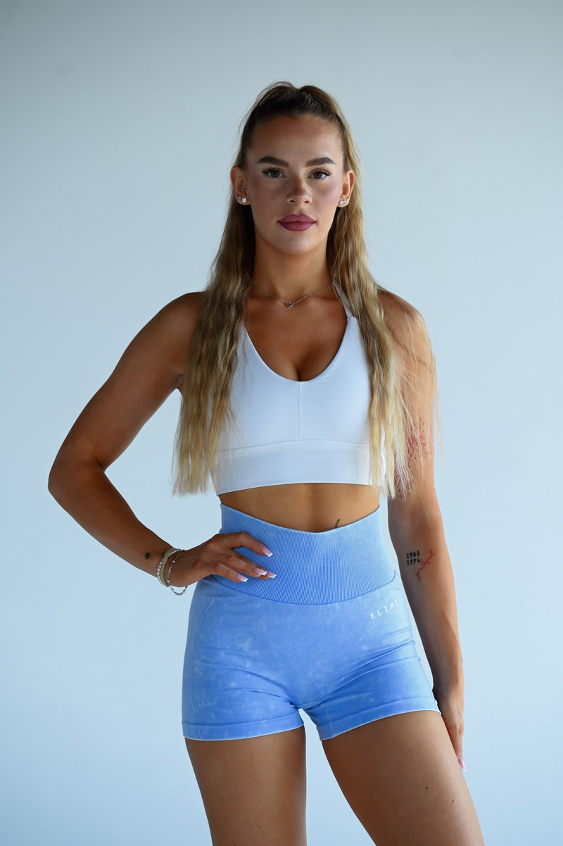 BEZŠVOVÉ ŠORTKY EVOLVE ELIME - SCRUNCH WASHED BLUE