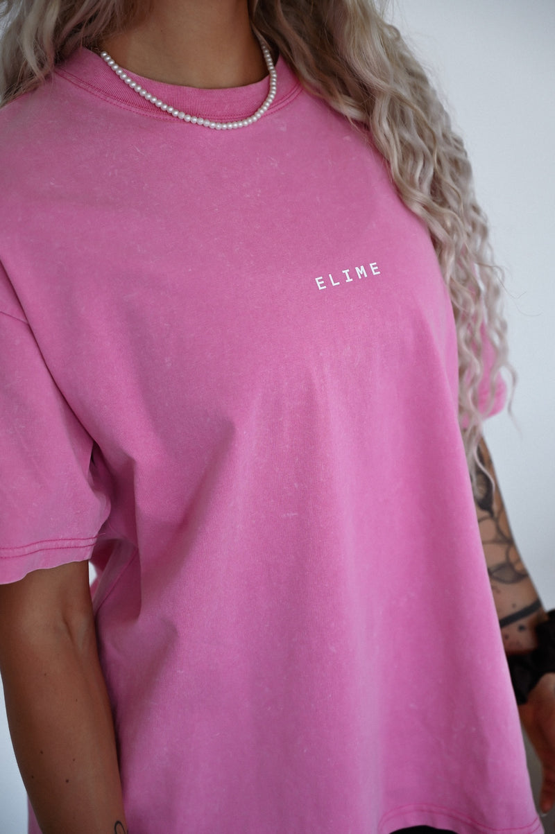 ELIME WASHED PREMIUM HEAVY OVERSIZE TRIČKO - PINK