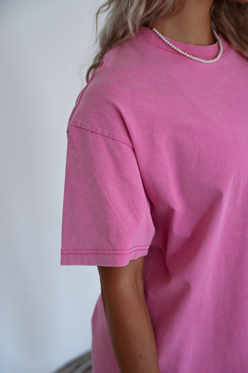 ELIME WASHED PREMIUM HEAVY OVERSIZE TRIČKO - PINK