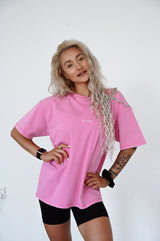 ELIME WASHED PREMIUM HEAVY OVERSIZE TRIČKO - PINK