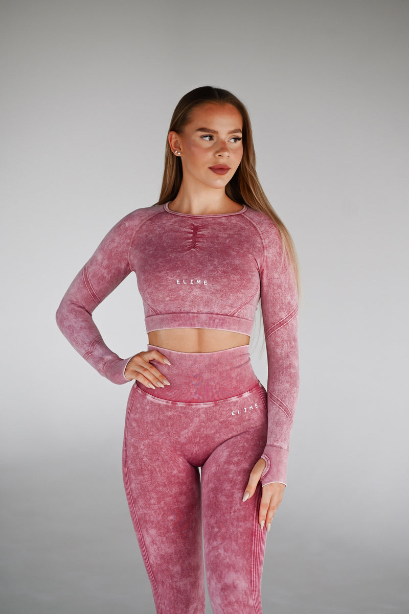 BEZŠVOVÝ TOP ELIME EVOLVE - WASHED BORDO