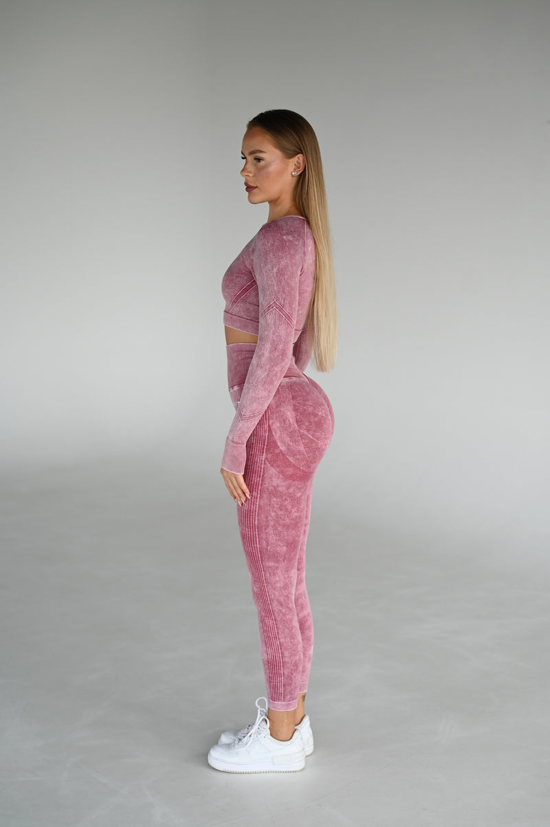 BEZŠVOVÉ LEGÍNY ELIME EVOLVE - SCRUNCH WASHED BORDO