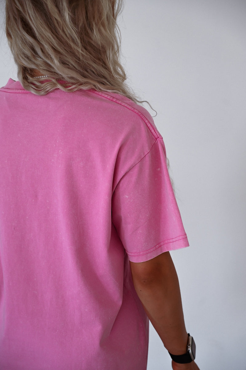 ELIME WASHED PREMIUM HEAVY OVERSIZE TRIČKO - PINK