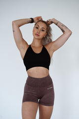BEZŠVOVÉ ŠORTKY EVOLVE ELIME - SCRUNCH WASHED BROWN
