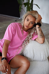 ELIME WASHED PREMIUM HEAVY OVERSIZE TRIČKO - PINK