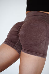 BEZŠVOVÉ ŠORTKY EVOLVE ELIME - SCRUNCH WASHED BROWN