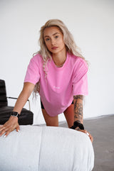 ELIME WASHED PREMIUM HEAVY OVERSIZE TRIČKO - PINK