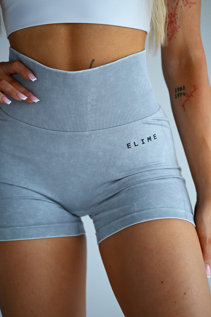 BEZŠVOVÉ ŠORTKY EVOLVE ELIME - SCRUNCH WASHED LIGHT GREY