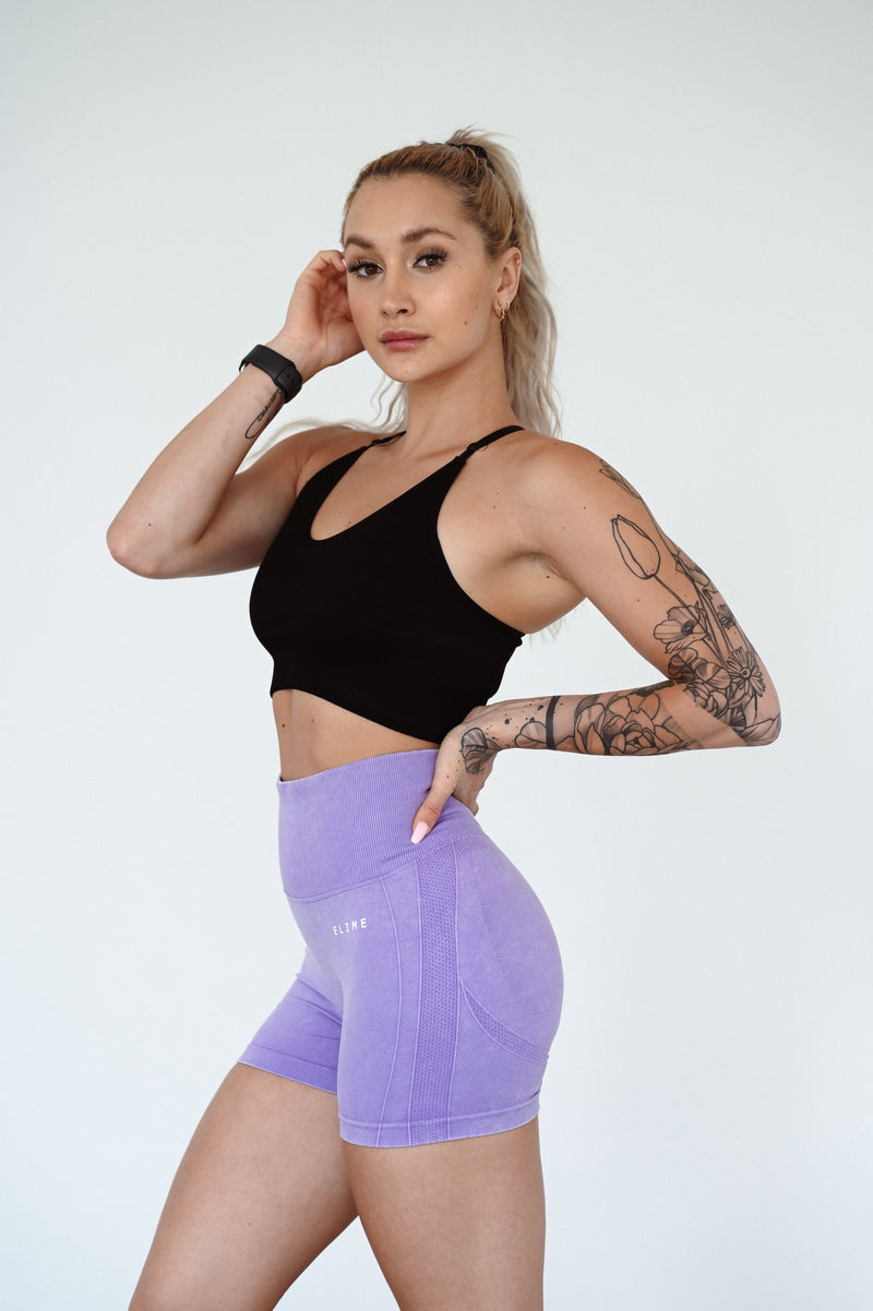 BEZŠVOVÉ ŠORTKY EVOLVE ELIME - SCRUNCH WASHED PURPLE