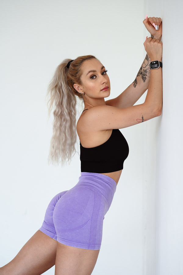 BEZŠVOVÉ ŠORTKY EVOLVE ELIME - SCRUNCH WASHED PURPLE