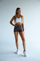 BEZŠVOVÉ ŠORTKY EVOLVE ELIME - SCRUNCH WASHED BROWN