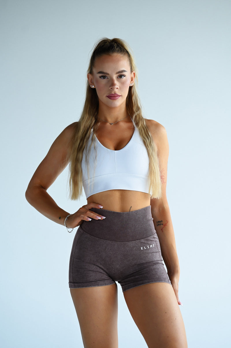 BEZŠVOVÉ ŠORTKY EVOLVE ELIME - SCRUNCH WASHED BROWN