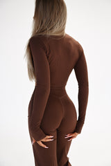SECOND SKIN ZIP JACKET ELIME BROWN
