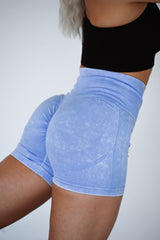 BEZŠVOVÉ ŠORTKY EVOLVE ELIME - SCRUNCH WASHED BLUE