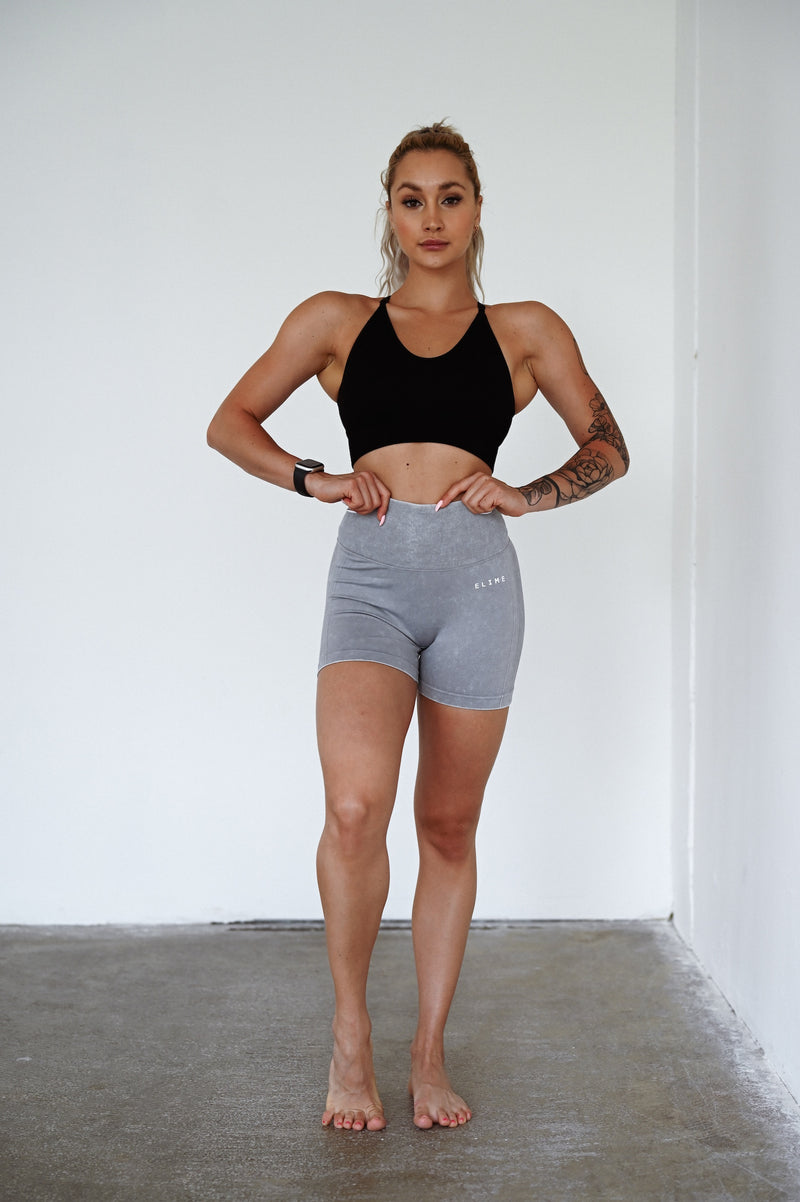 BEZŠVOVÉ ŠORTKY EVOLVE ELIME - SCRUNCH WASHED LIGHT GREY