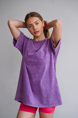 TRAINING CLUB WASHED PREMIUM HEAVY OVERSIZE TRIČKO - PURPLE