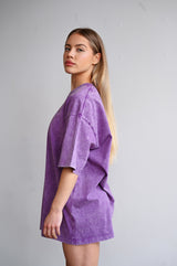 TRAINING CLUB WASHED PREMIUM HEAVY OVERSIZE TRIČKO - PURPLE