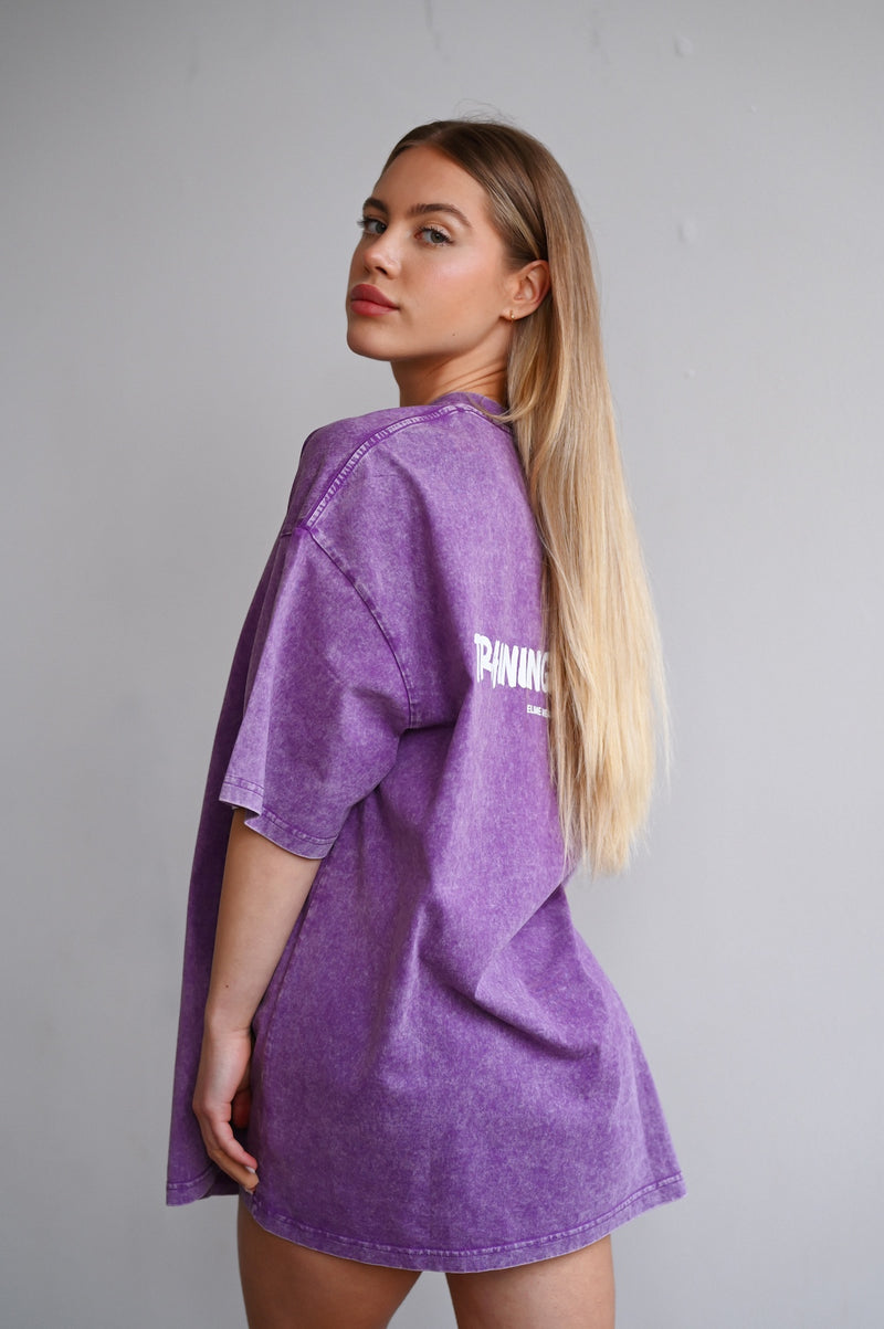 TRAINING CLUB WASHED PREMIUM HEAVY OVERSIZE TRIČKO - PURPLE