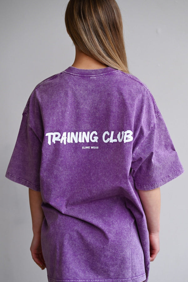 TRAINING CLUB WASHED PREMIUM HEAVY OVERSIZE TRIČKO - PURPLE