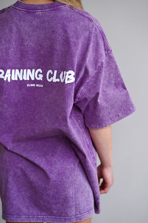 TRAINING CLUB WASHED PREMIUM HEAVY OVERSIZE TRIČKO - PURPLE