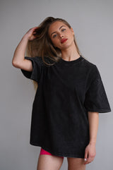 TRAINING CLUB WASHED PREMIUM HEAVY OVERSIZE TRIČKO - BLACK