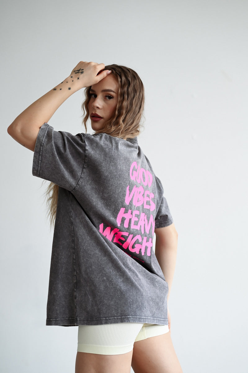 ELIME VIBES WASHED PREMIUM HEAVY OVERSIZE TRIČKO - GREY