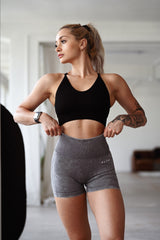 BEZŠVOVÉ ŠORTKY EVOLVE ELIME - SCRUNCH WASHED DARK GREY