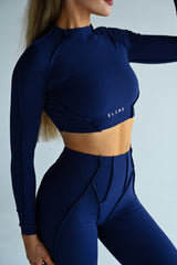 LONG TOP S DLHÝM RUKÁVOM PREMIUM SHAPE ELIME NAVY