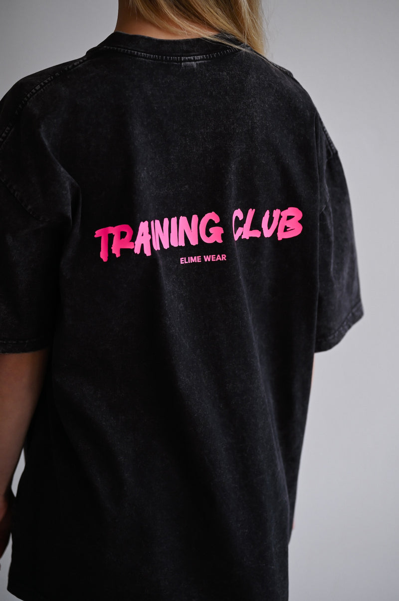 TRAINING CLUB WASHED PREMIUM HEAVY OVERSIZE TRIČKO - BLACK