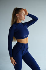 LONG TOP S DLHÝM RUKÁVOM PREMIUM SHAPE ELIME NAVY