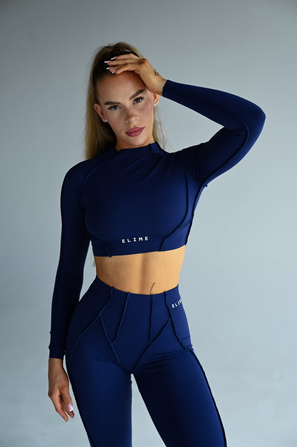 LONG TOP S DLHÝM RUKÁVOM PREMIUM SHAPE ELIME NAVY