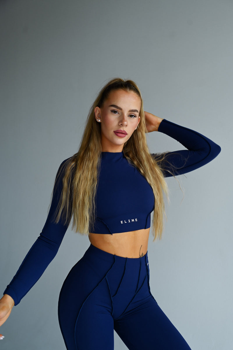 LONG TOP S DLHÝM RUKÁVOM PREMIUM SHAPE ELIME NAVY