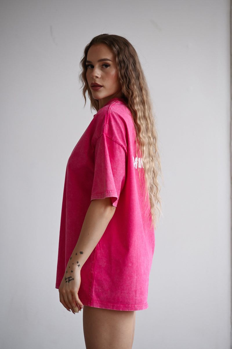 TRAINING CLUB WASHED PREMIUM HEAVY OVERSIZE TRIČKO - PINK