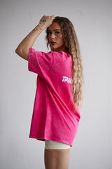 TRAINING CLUB WASHED PREMIUM HEAVY OVERSIZE TRIČKO - PINK
