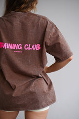 TRAINING CLUB WASHED PREMIUM HEAVY OVERSIZE TRIČKO - BROWN