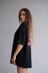 ELIME VIBES WASHED PREMIUM HEAVY OVERSIZE TRIČKO - BLACK