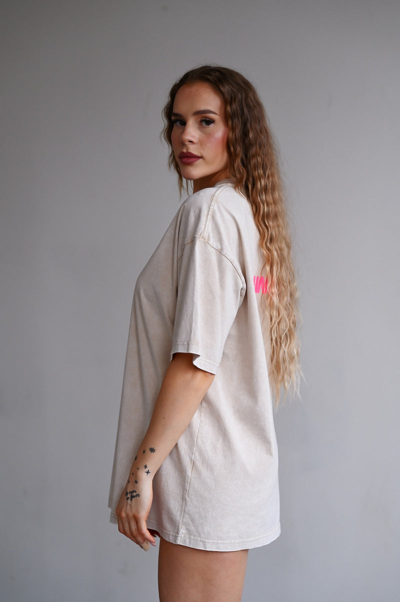 TRAINING CLUB WASHED PREMIUM HEAVY OVERSIZE TRIČKO - CREAM