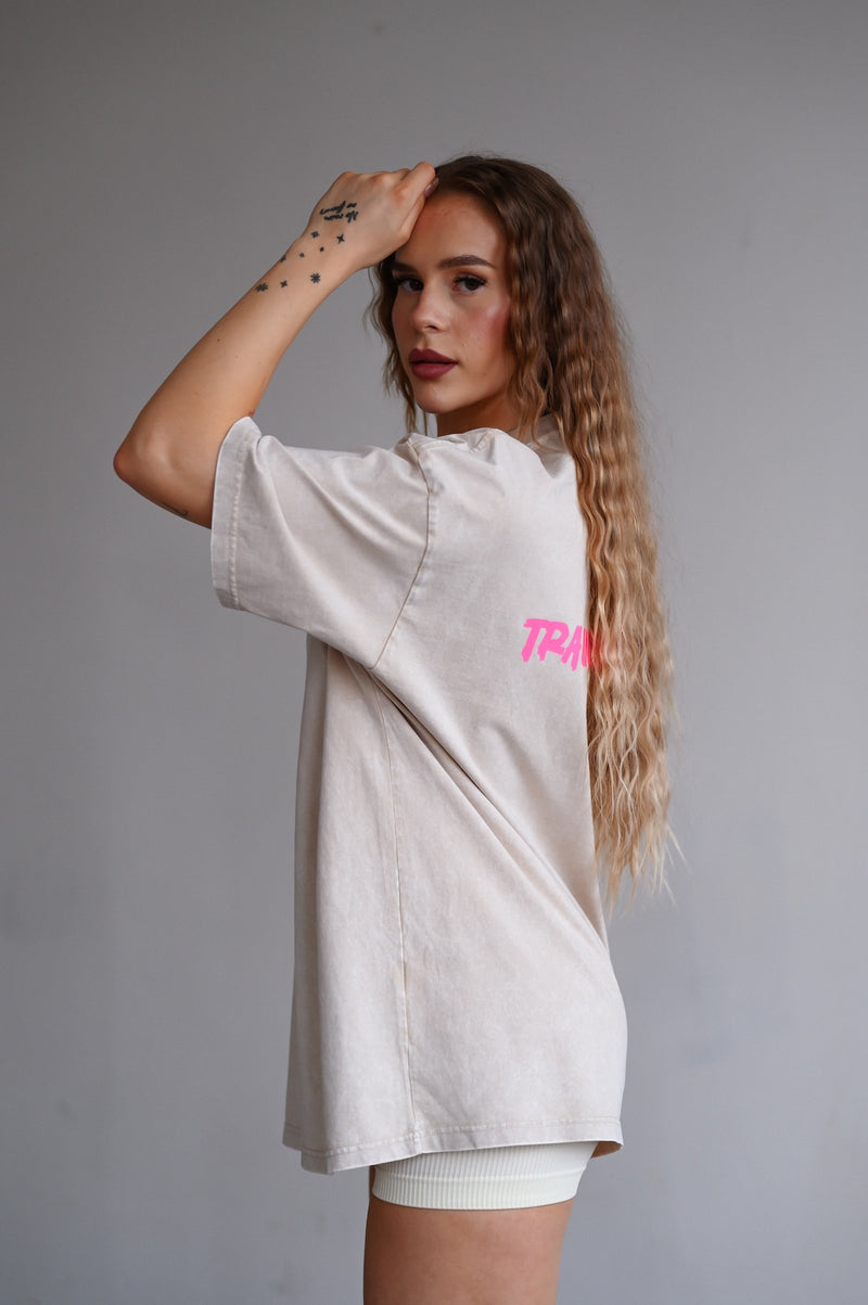 TRAINING CLUB WASHED PREMIUM HEAVY OVERSIZE TRIČKO - CREAM