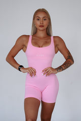 OVERAL RIBBED SHORT ELIME RUŽOVÝ
