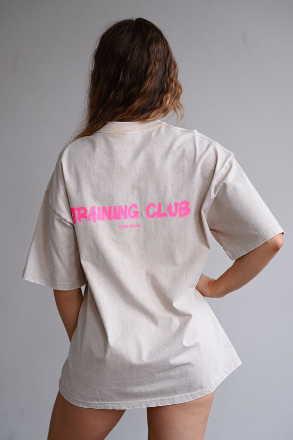TRAINING CLUB WASHED PREMIUM HEAVY OVERSIZE TRIČKO - CREAM